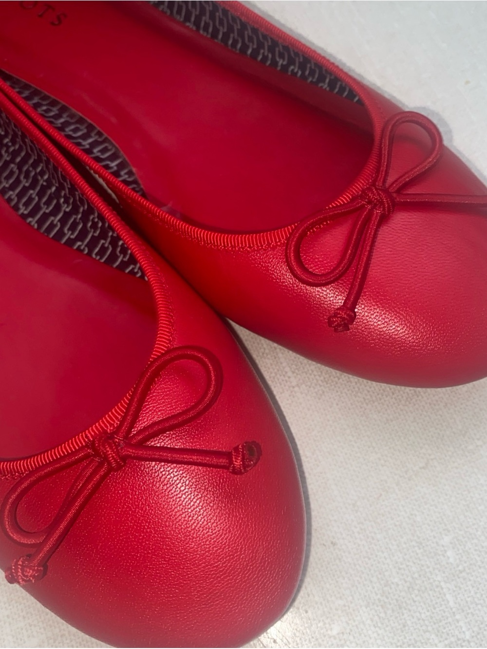 Talbots Women’s Red Ballet Flats Slip-On Round Toe Bow US 9